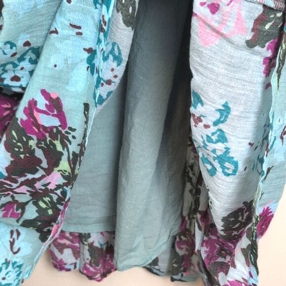Sundance Catalog Provence Stroll Dress Turquoise Floral Boho Dress Size L - Picture 8 of 12